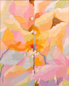Pink Jungle, Painting by Jeff Mistri, Oil on Board, 12 X 10 inches